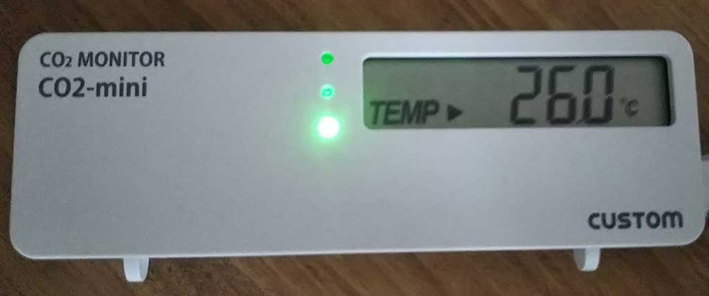 「CO2-mini」の温度表示